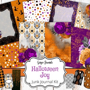Halloween Junk Journal Kit, Junk Journal Printable, Journal Paper, Scrapbook Paper, Halloween Junk Journal, Halloween Scrapbook, HW