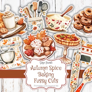 Herfstkruiden bakken kieskeurig, junk Journal Kit, digitaal, Pumpkin Spice, Fall Journal Kit, Junk Journal afdrukbaar, Junk Journal Ephemera
