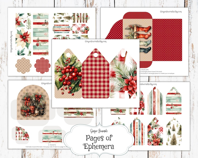 Enchanted Country Christmas Junk Journal Kit, Junk Journal Printable ...