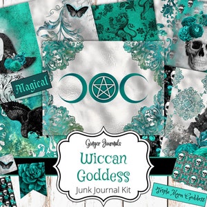 Wiccan Goddess Junk Journal Kit, Junk Journal Printable, Junk Journal, Witch Junk Journal, Book of Shadows, Grimoire Junk Journal, WT