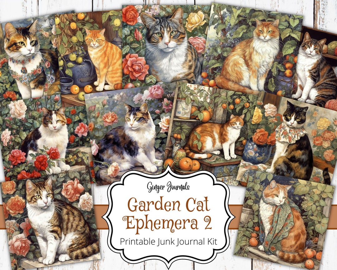 Cat Ephemera, Kitty Ephemera, Cat Add Ons, Junk Journal Printable ...