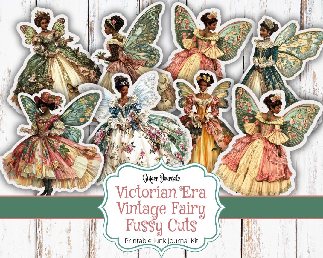 Victorian Vintage Fairy Fussy Cuts, Vintage Fairy Ephemera, Fairies