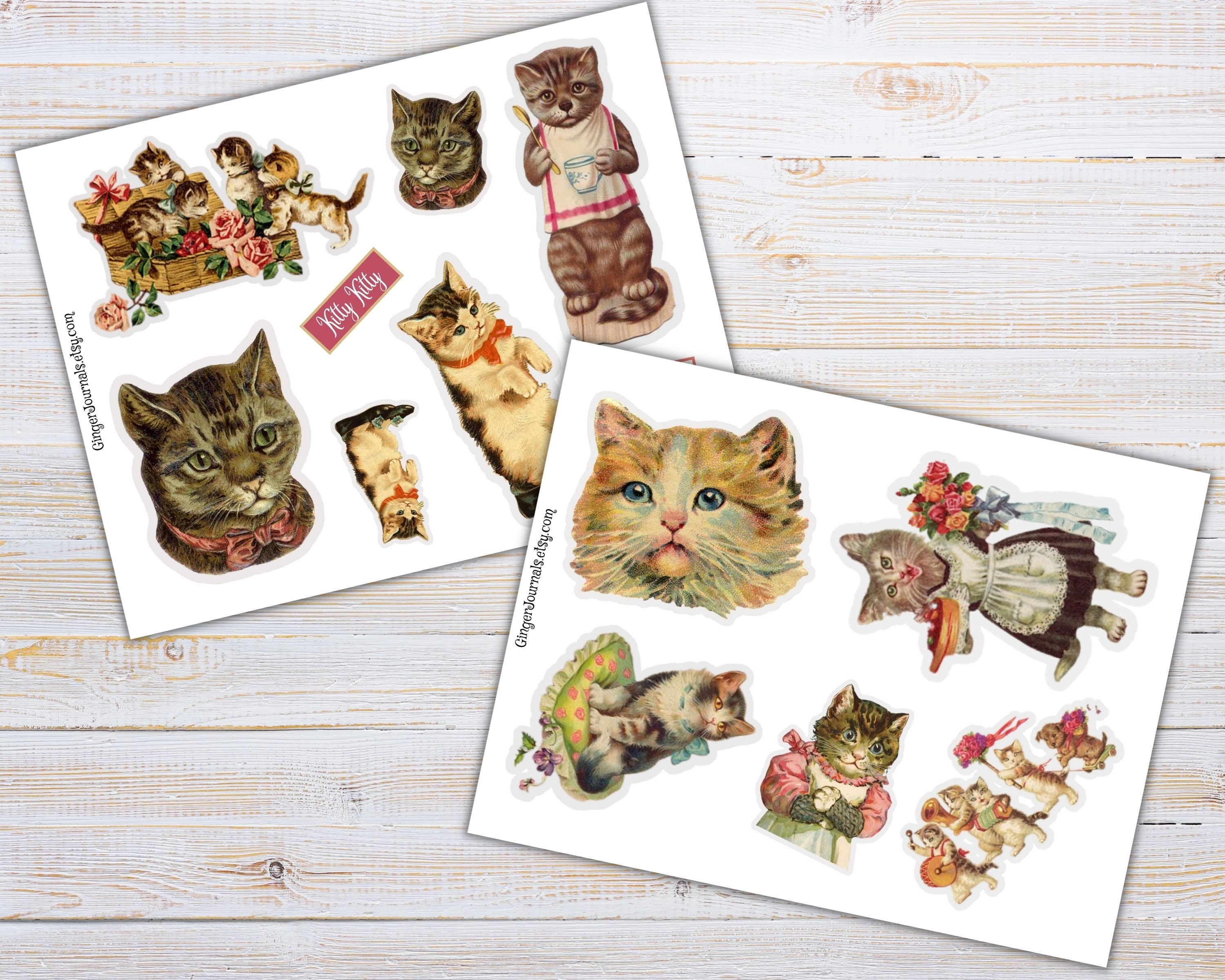 Vintage Cat Fussy Cuts, Cat Ephemera, Printable Ephemera, Junk Journal ...