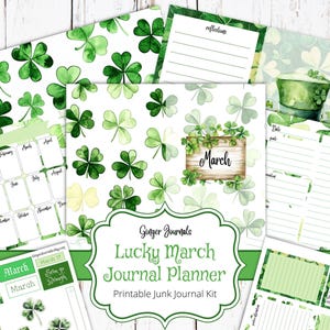 März Planer Junk Journal Kit, St. Patricks Day, Wochenplaner, Junk Journal Printable, Tagesplaner, Journal Planer, Kalender, PL