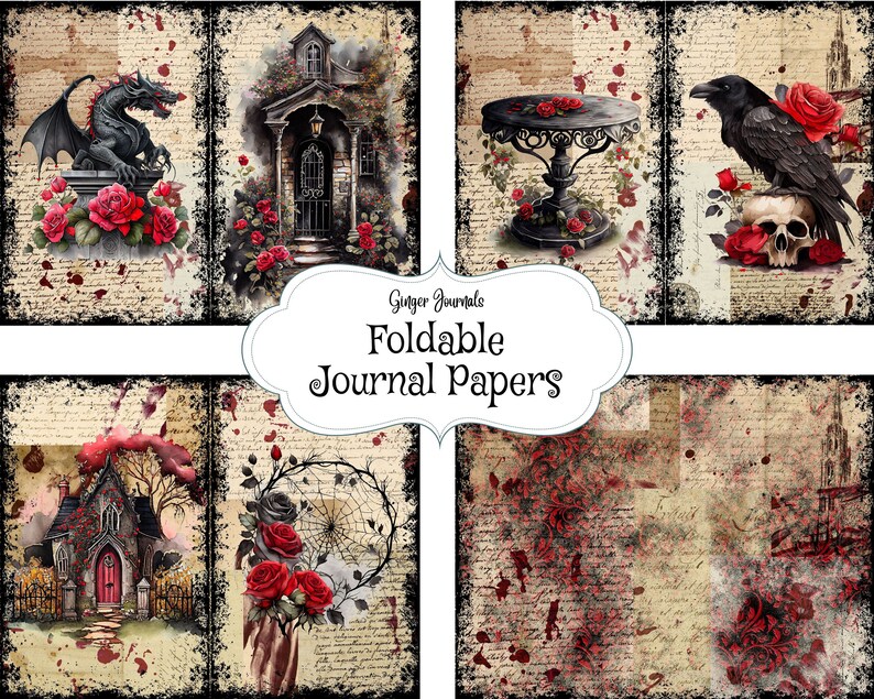 Gothic Rose Junk Journal Kit, Junk Journal Printable, Witch Junk ...