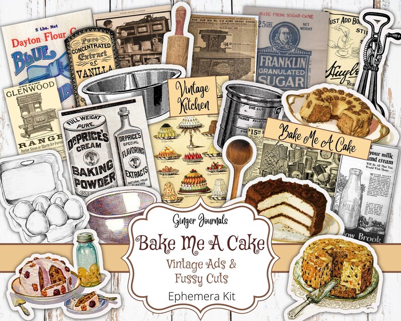 Vintage Baking Ephemera Vintage Scraps Junk Journal Etsy