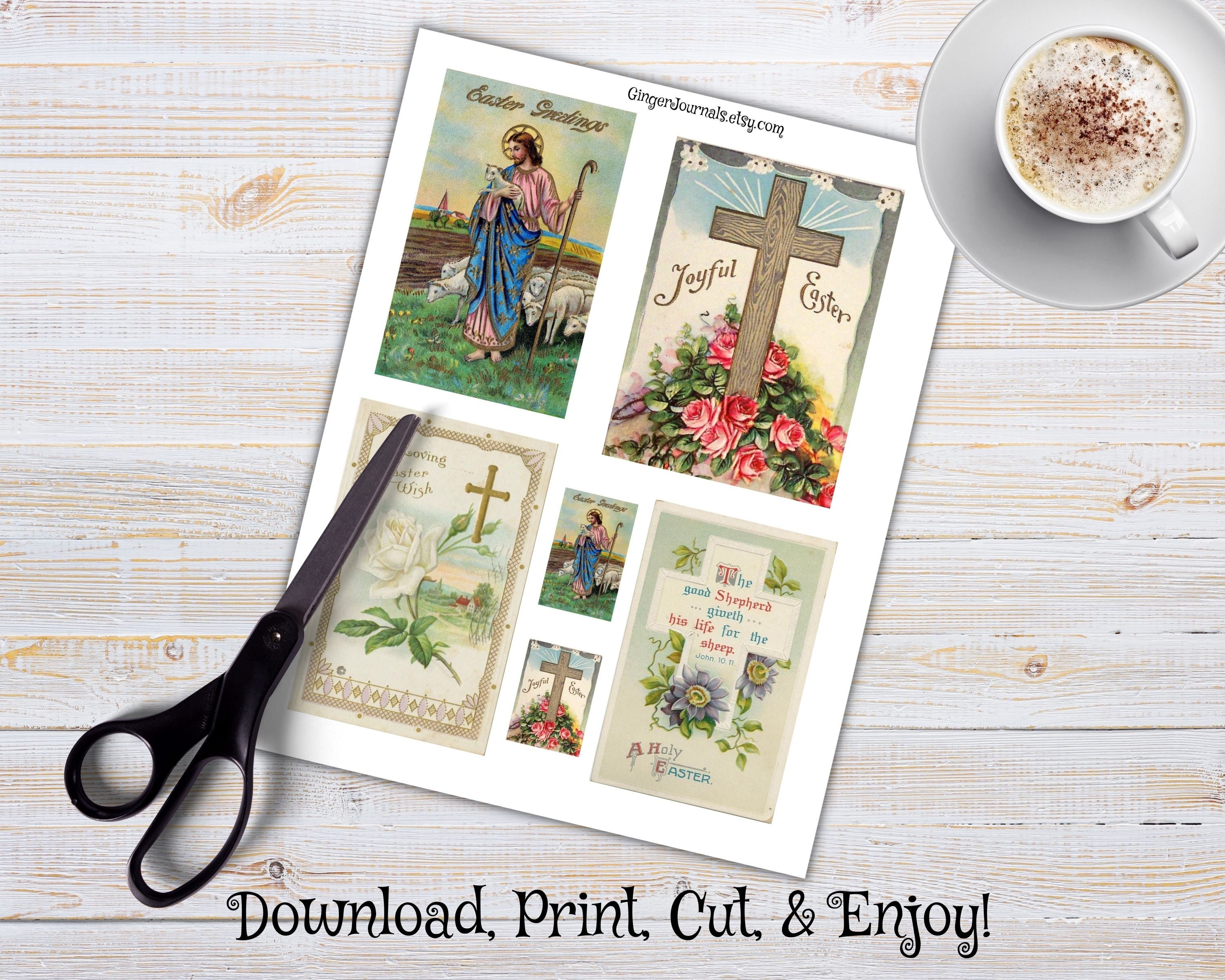 Vintage Easter Ephemera Kit Religious Ephemera Easter Add Etsy