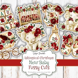 Grillige aquarel kerst baby kieskeurig bezuinigingen ongewenste dagboek kit, ongewenste dagboek afdrukbare, kerst ongewenste dagboek, kerst babyshower