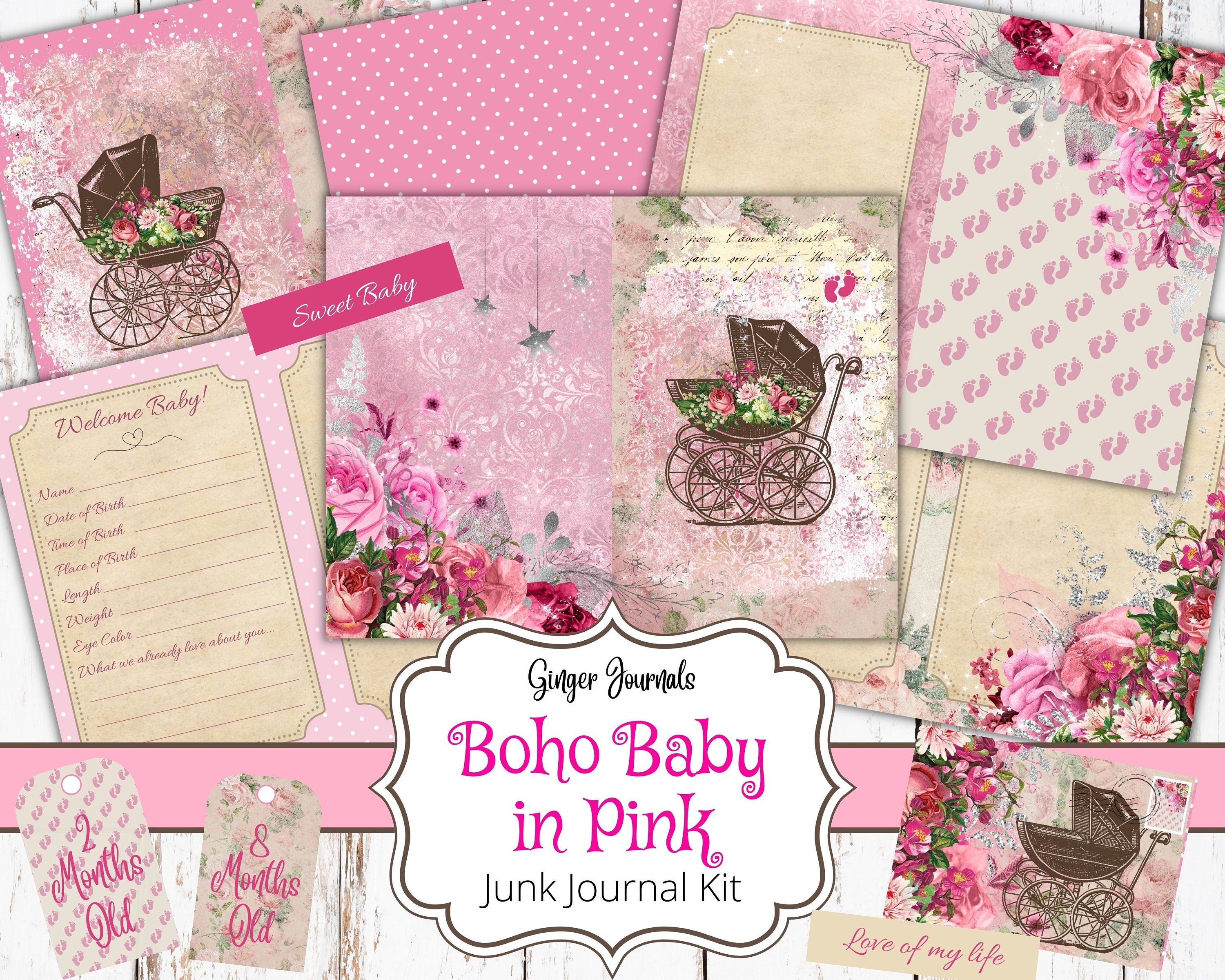 Baby Junk Journal Kit Junk Journal Printable Junk Journal Etsy