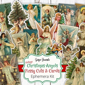 Weihnachten Vintage Ephemera, Engel Ephemera, Junk Journal Printable, Fussy Schnitte, Weihnachten Junk Journal, Scrapbook, Weihnachten, CM