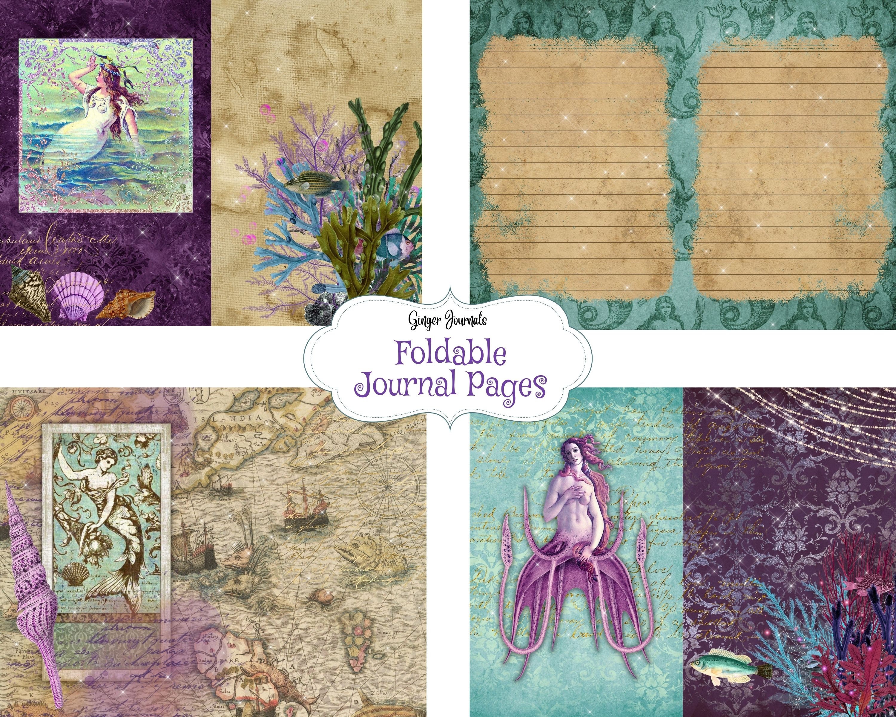 Vintage Mermaids Junk Journal Kit, Junk Journal Printable, Mermaid Junk ...