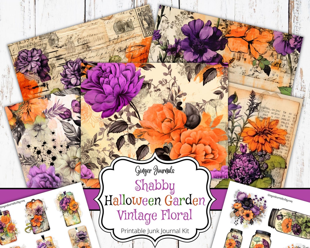 27 Pages Halloween Junk Journal Kit, Junk Journal Printable, Journal ...