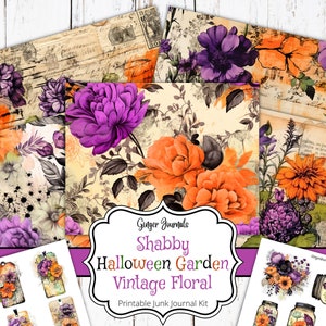 27 pagina's Halloween Junk Journal Kit, afdrukbare junk Journal, dagboekpapier, plakboekpapier, Halloween Junk Journal, Halloween-tags, HW