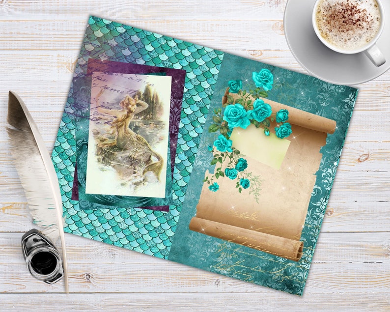 Vintage Mermaids Junk Journal Kit, Junk Journal Printable, Mermaid Junk ...