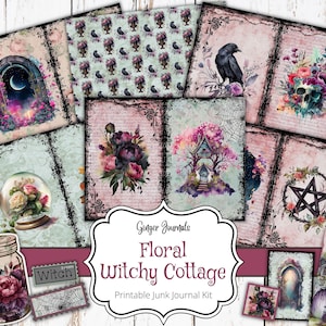 Witchy Cottage Junk Journal Kit, Junk Journal Printable, Witch Junk Journal, Junk Journal Download, Book of Shadows, Ginger Journals, WT