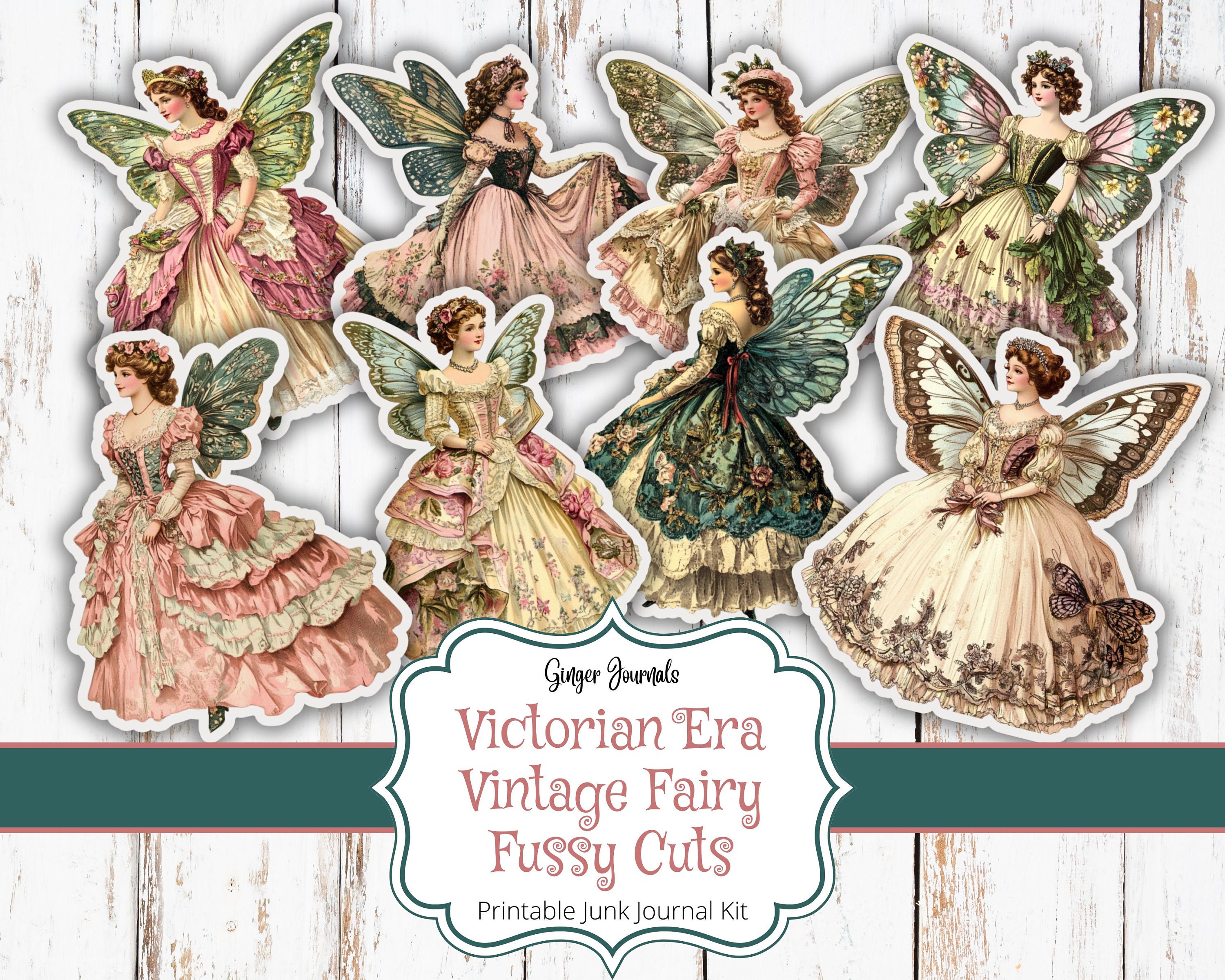 Victorian Vintage Fairy Fussy Cuts, Vintage Fairy Ephemera