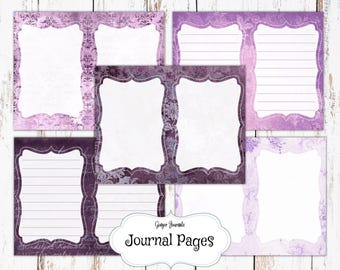 ボヘミアンパープルパターンのジャンクジャーナルキット、ジャンク