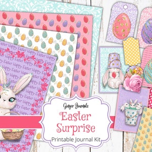 Easter Junk Journal Kit, Paaspapier, Afdrukbaar Junk Journal, Junk Journal Kit, Paasjournaal, Paasplakboek, Paastags, download, ES