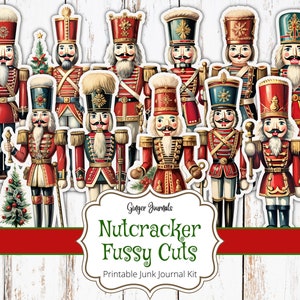 Quebra-Nozes Fussy Cuts, Kit de Diário de Natal, Diário de Natal para Imprimir, Etiquetas de Natal, Lembrancinhas de Inverno, Lembrancinhas de Natal, Baixar, CM