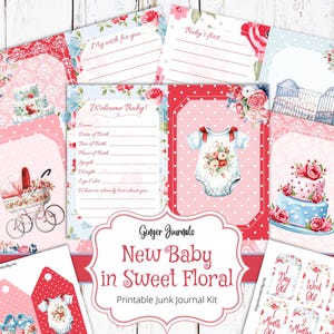 Baby Junk Journal Kit, Baby Journal, Junk Journal Printable, Baby Shower Journal, Neutral Baby Shower, Baby Girl, Baby Boy