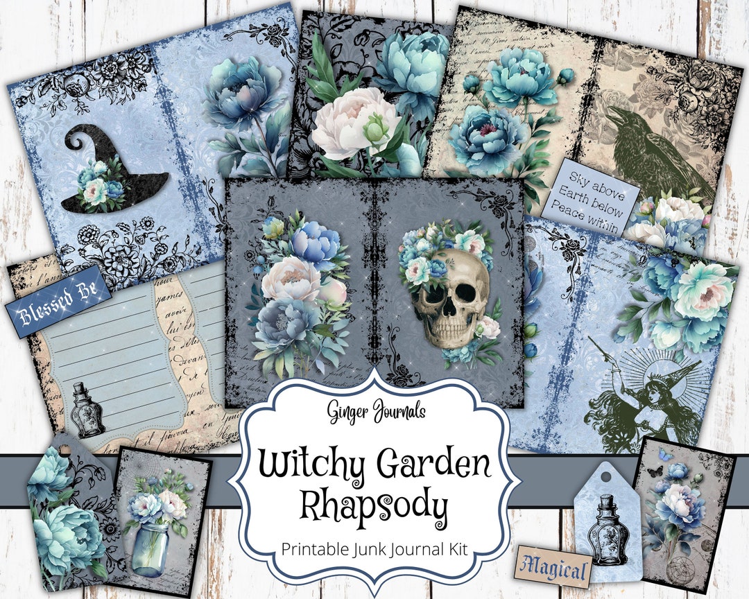 Witch Junk Journal Kit, Witchy Garden Rhapsody, Junk Journal Printable ...