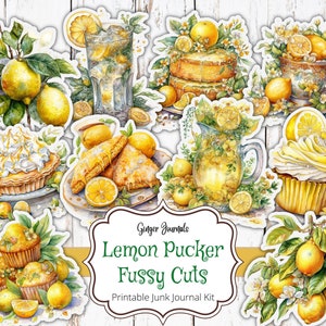 Découpes difficiles au citron, journal indésirable imprimable, papier pour journal indésirable, téléchargement numérique, éphémères citron, journal indésirable de l'été, citrons