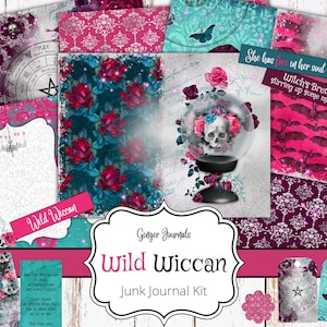 Wild Wiccan Junk Journal Kit, Junk Journal Printable, Witch Junk Journal, Grimoire Journal, Magic Journal, Book of Shadows Journal, WT