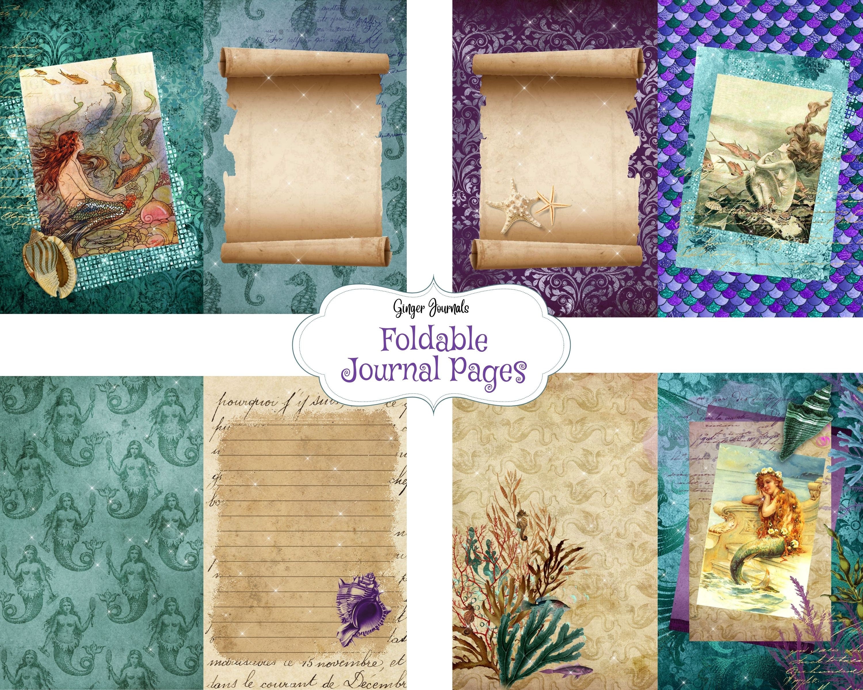 Vintage Mermaids Junk Journal Kit, Junk Journal Printable, Mermaid Junk ...