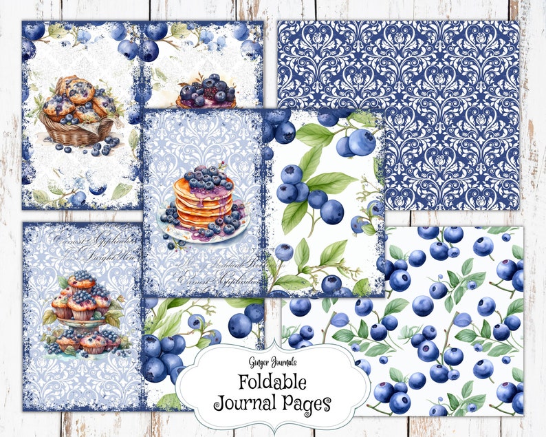 Blueberry Junk Journal Kit, Junk Journal Printable, Junk Journal Paper ...