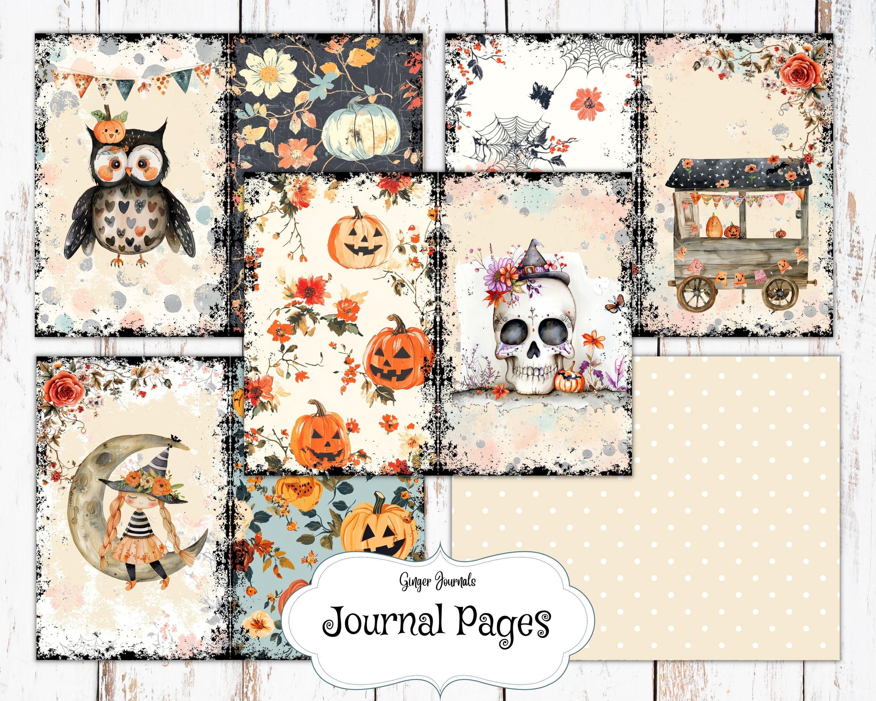 Shabby Boho Halloween Junk Journal Kit, Junk Journal Printable, Journal ...