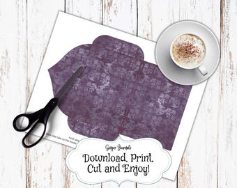 ボヘミアンパープルパターンのジャンクジャーナルキット、ジャンク