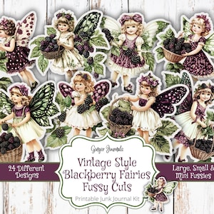 Coupes pointues Blackberry Fairy Style vintage, kit de journal indésirable, journal indésirable imprimable, journal indésirable fées, journaux gingembre, BBJK, FY