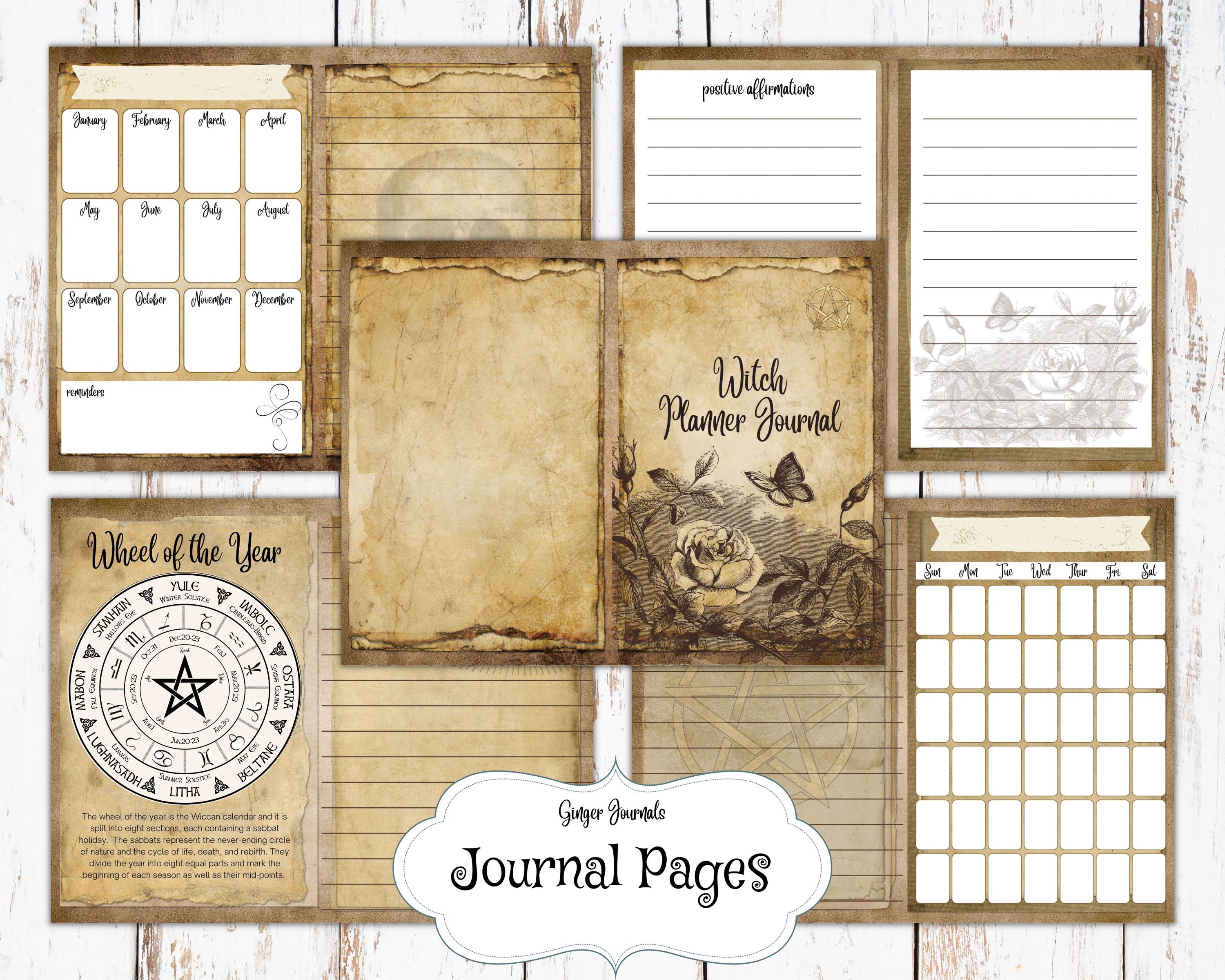 Witch Junk Journal Kit, Witch Planner Pages, Junk Journal Printable ...