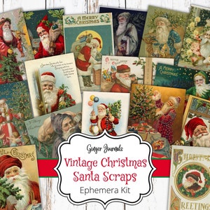 Objetos de Natal, Objetos de Papai Noel Vintage, Diário de Lixo para Imprimir, Suprimentos para Diário, Diário de Lixo de Natal, Natal, Papai Noel, CM