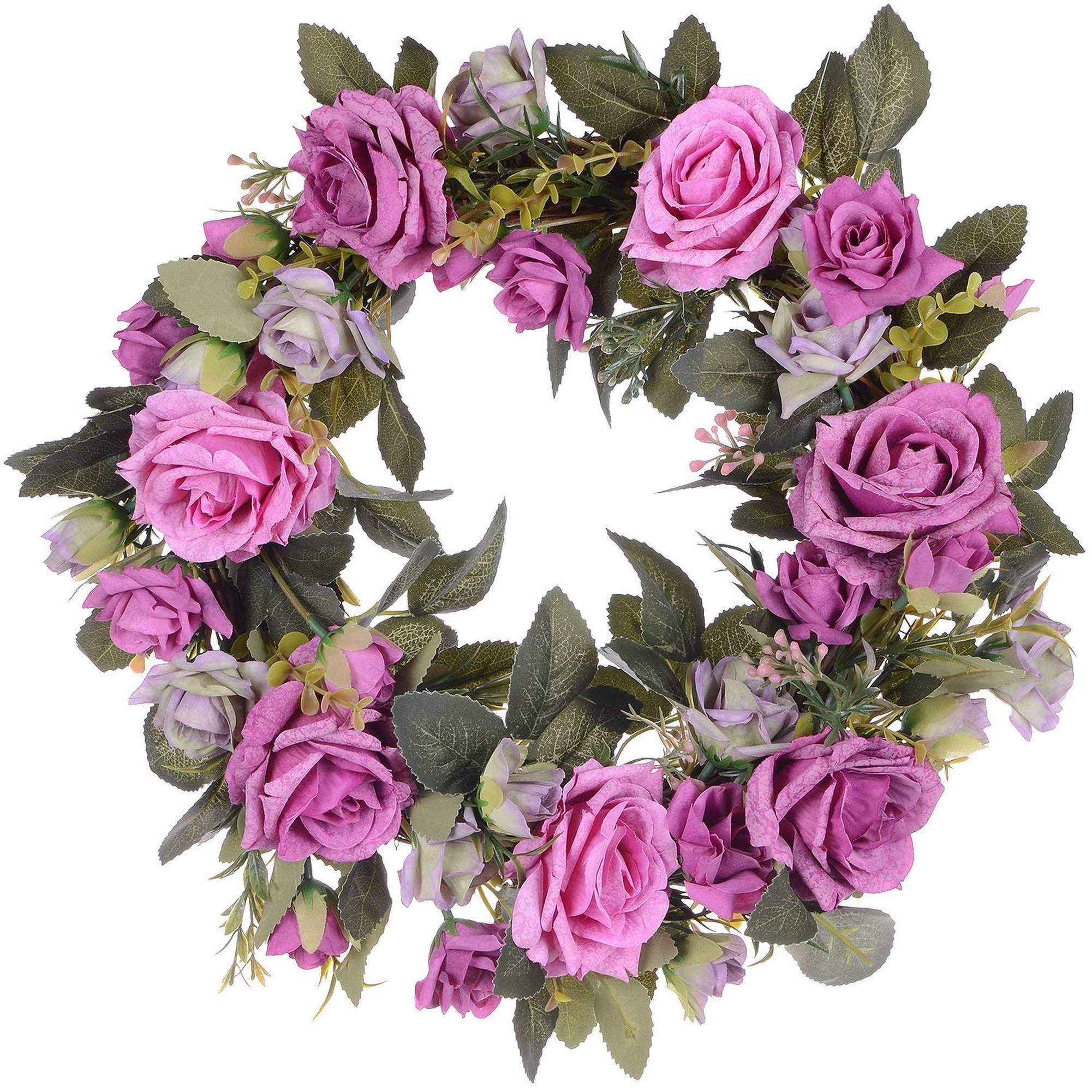 Artificial Wreath Rose Flower Door Wreath for Front Door Etsy UK