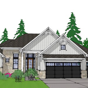 K.B.West Design Home Plans – SP171-215 Coventry conceptual house plan design.  This plan features 3 bedrooms and 3 Bathrooms.  2,502 sq.ft.