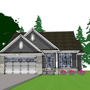 K.B.West Design Home Plans – SP171-602 Hamden Villa ranch conceptual house plan design.  2-bedrooms and 2 Bathrooms.  1.558 square feet