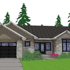 K.B.West Design Home Plans – SP171-204 Hinesdale conceptual house plan design.  This plan features 3 bedrooms and 2 Bathrooms.  1,992 sq.ft.