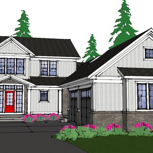 K.B.West Design Home Plans – SP171-509 Arlington conceptual house plan design.  This plan features 4 bedrooms and 3 Bathrooms.  2,738 sq.ft.
