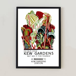 Kew Gardens Travel Poster: London Underground Retro Art Print