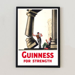 Guinness For Strength Vintage Advertising Classic Poster Retro Antique Home Decor Wall Art Print