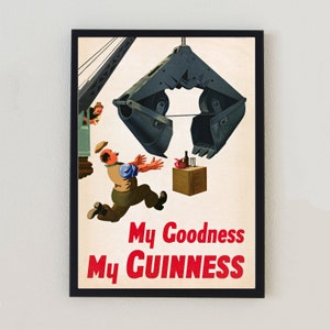 Vintage My Goodness Guinness Advertising Classic Poster Retro Antique Home Decor Wall Art Print