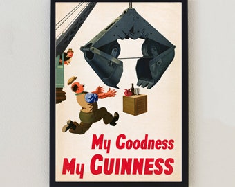 Vintage My Goodness Guinness Advertising Classic Poster Retro Antique Home Decor Wall Art Print