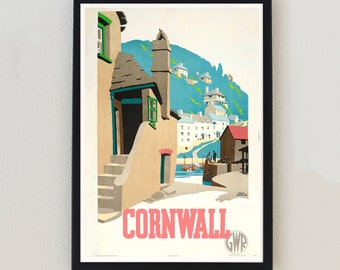 Cornwall Great Western Railways England Travel Advertising Landscape Poster Classic Retro Home Decor Wall Art Print