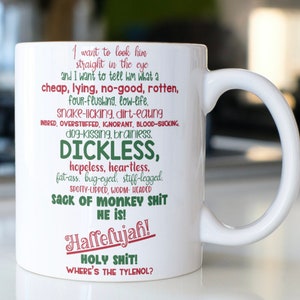 Funny Christmas Vacation movie Clark Griswold Cussing a rant about his boss coffee mug