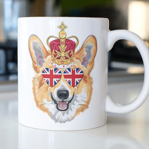 Queen Elizabeth Platinum Jubilee Corgi coffee mug