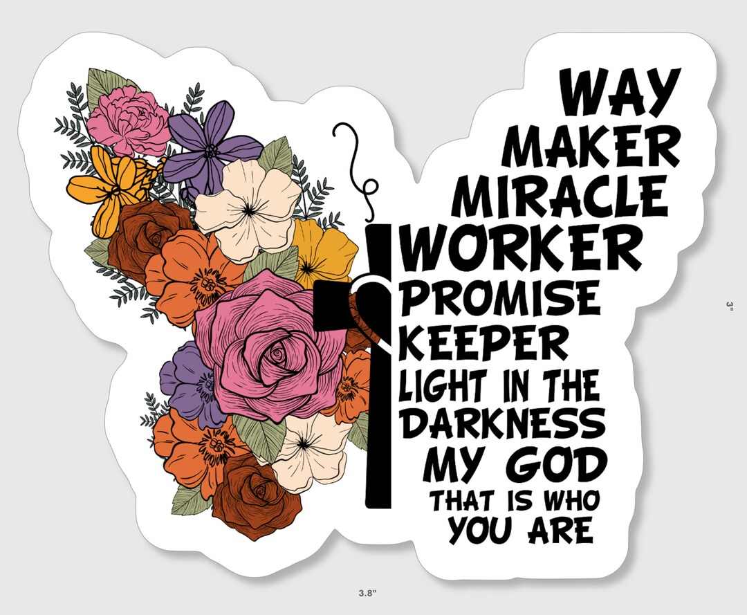Way Maker Quote Floral Butterfly Sticker, Way Maker Quote, Christian Decal - Etsy