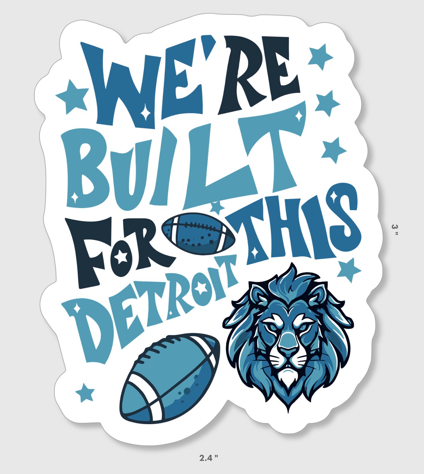 Detroit Lions Vinyl Sticker/Decal – NFL Football Team – Multiple Sizes, Made In USA, Oracal Vinyl