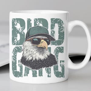 Philadelphia Eagles coffee mug stating, &quot;BIRD GANG&quot;