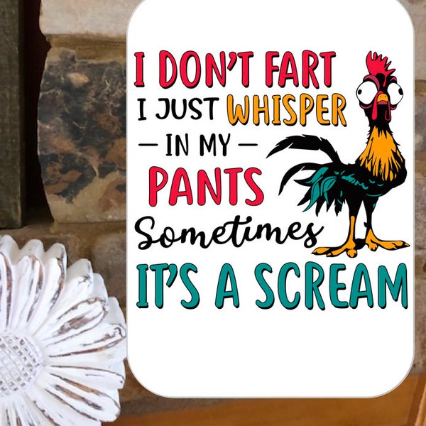 Sottobicchiere Lucido Carino Con Scritta Divertente 'Don't Fart' Per Donne - Regalo Umoristico, In MDF 9x9cm